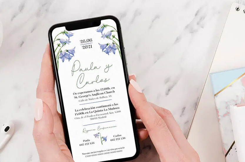 Bodas intimas e Invitaciones de boda digitales whatsapp