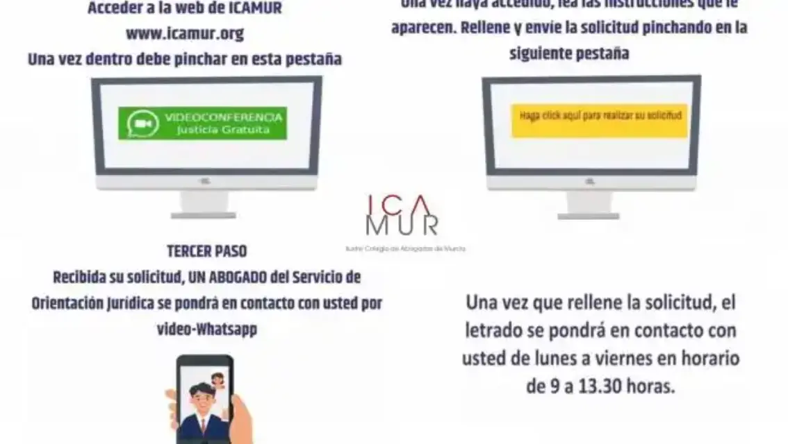 Colegio de Abogados murciano activa canal “WhatsApp” para acceso gratis a la tramitación de justicia