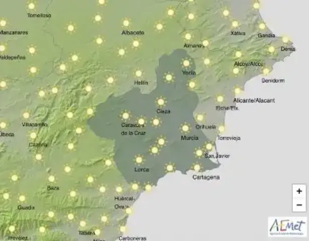 Ligero aumento del calor en la Región de Murcia para este jueves