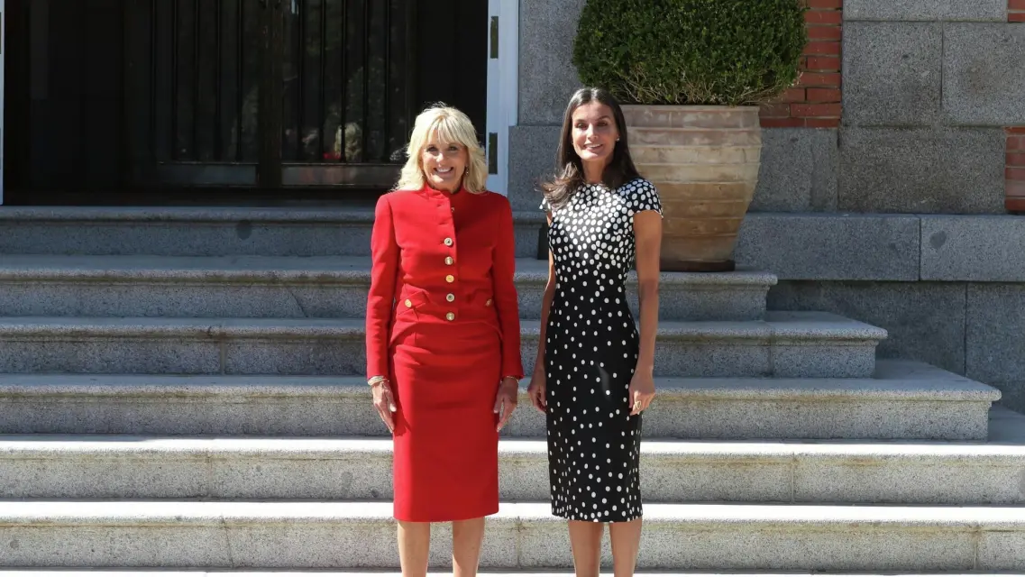 Mirad a La reina Letizia con la primera dama de EEUU en Madrid
