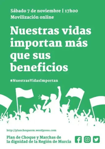 Hoy en las redes sociales: Movilización convocada por Marchas de la Dignidad y el Plan de Choque