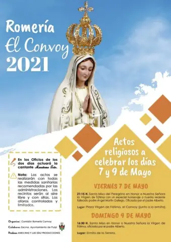 Actos Religiosos por la Romería del Convoy 2021 en honor a la Virgen de Fátima